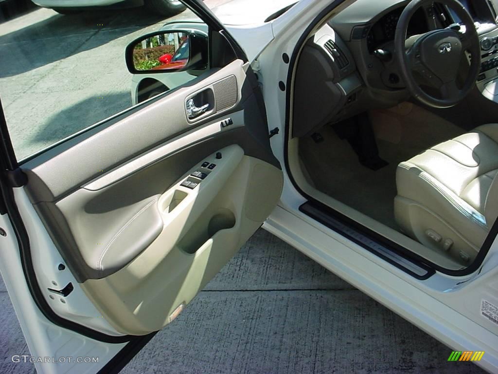 2008 G 35 Sedan - Ivory Pearl White / Wheat photo #15