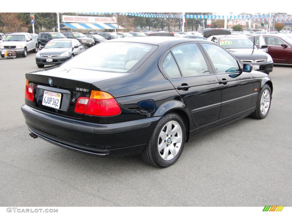 2001 3 Series 325i Sedan - Jet Black / Beige photo #3