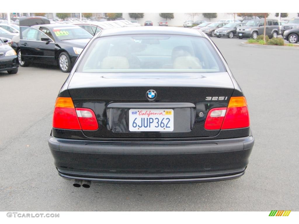 2001 3 Series 325i Sedan - Jet Black / Beige photo #4