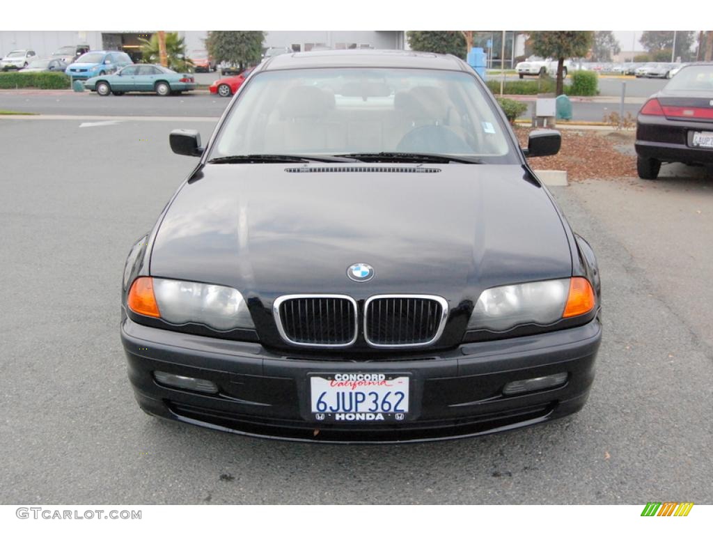 2001 3 Series 325i Sedan - Jet Black / Beige photo #8