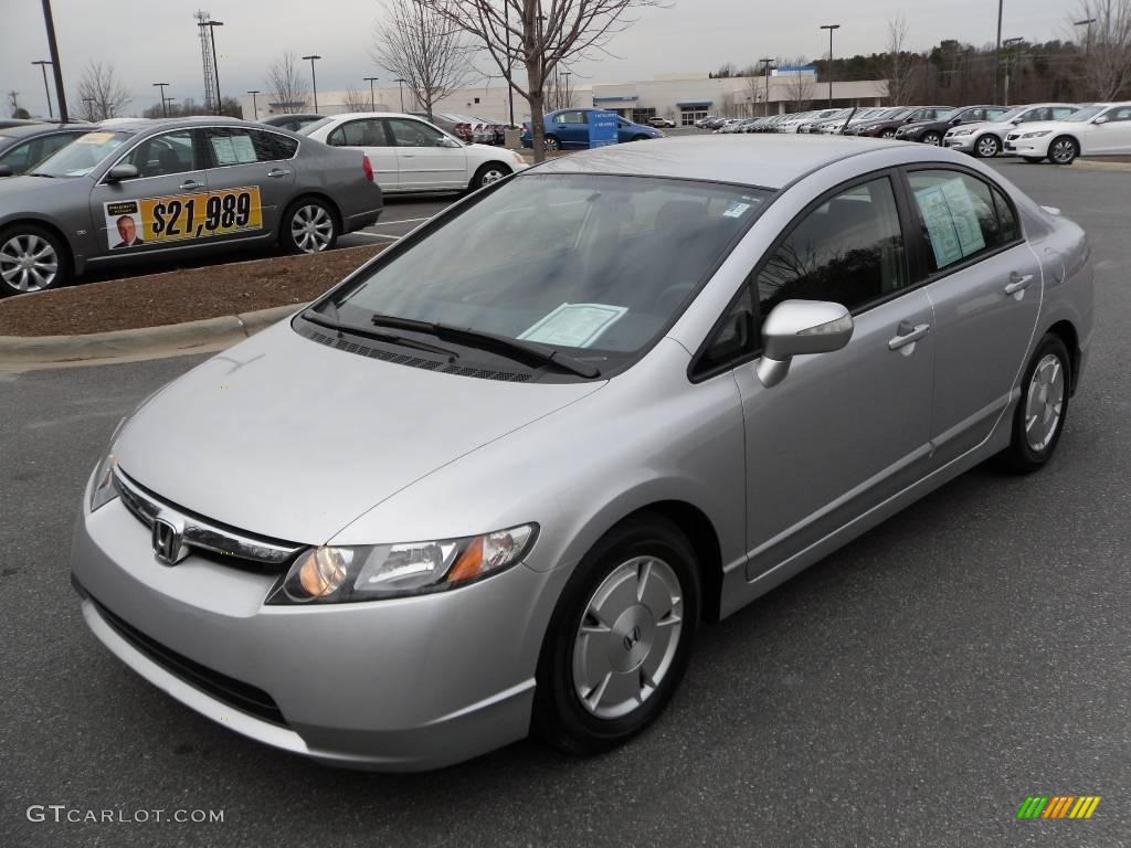 2006 Civic Hybrid Sedan - Alabaster Silver Metallic / Blue photo #1