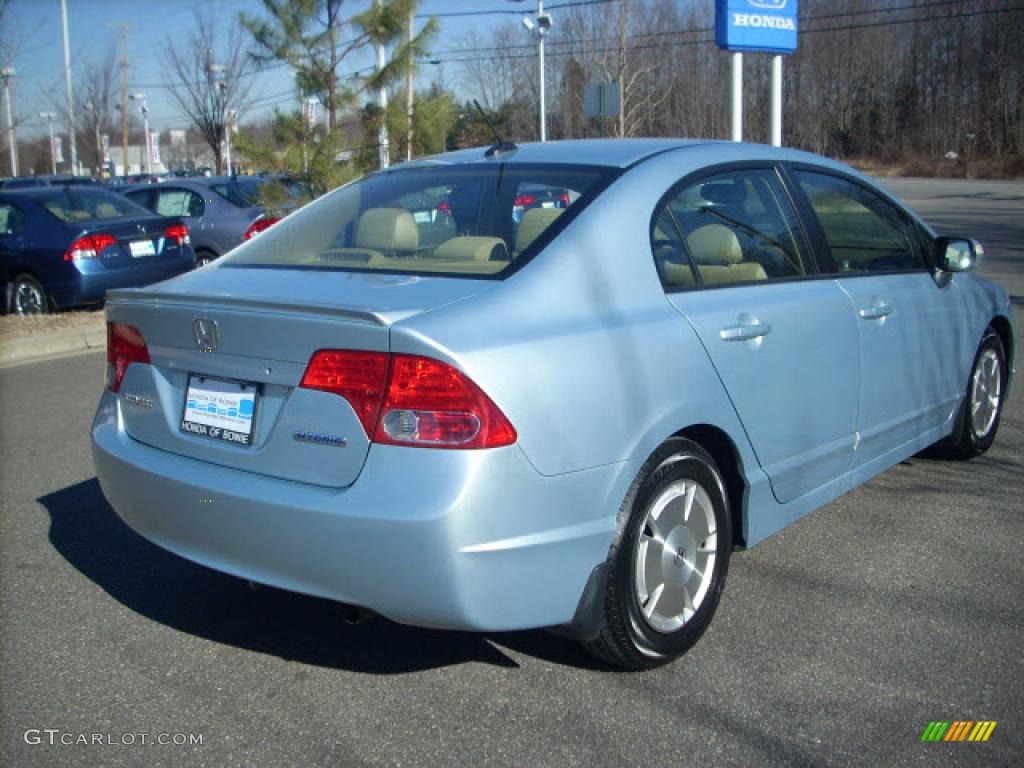 2007 Civic Hybrid Sedan - Opal Silver Blue Metallic / Ivory photo #3