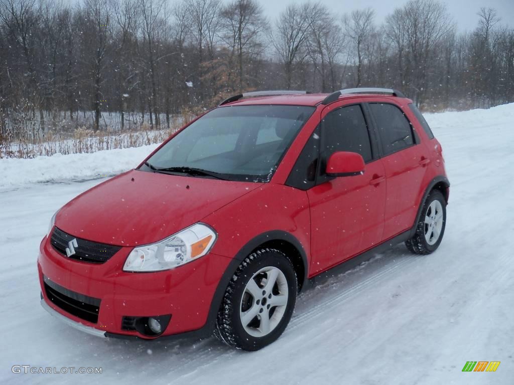 2007 SX4 Sport AWD - Bright Red / Black photo #2