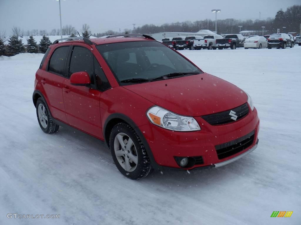 2007 SX4 Sport AWD - Bright Red / Black photo #4