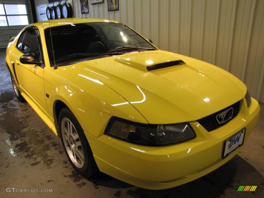 2003 Mustang GT Coupe - Zinc Yellow / Dark Charcoal photo #1