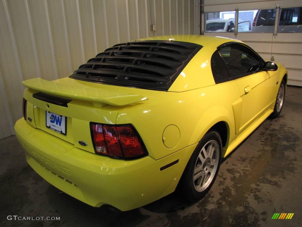 2003 Mustang GT Coupe - Zinc Yellow / Dark Charcoal photo #3