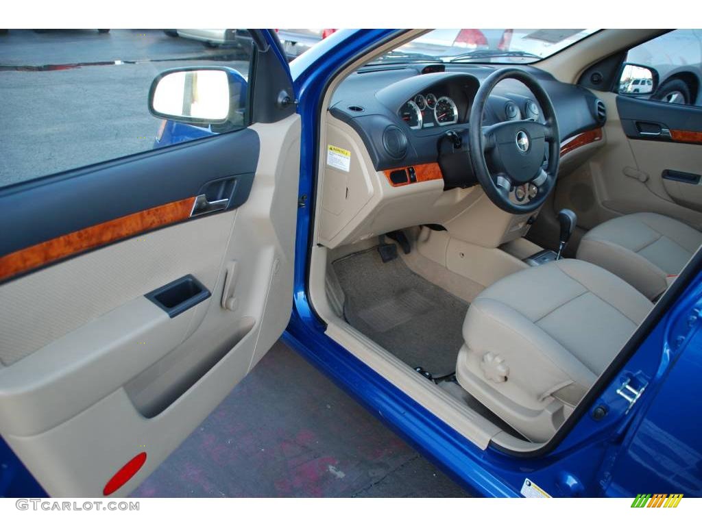 2008 Aveo LS Sedan - Bright Blue Metallic / Neutral Beige photo #12