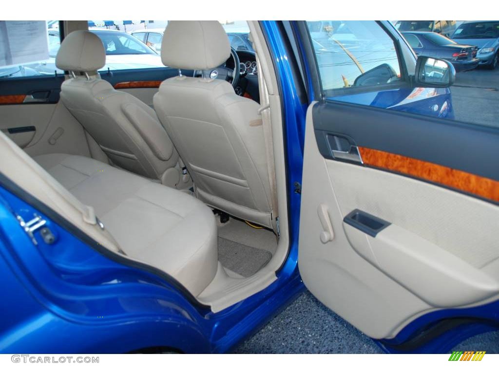 2008 Aveo LS Sedan - Bright Blue Metallic / Neutral Beige photo #21