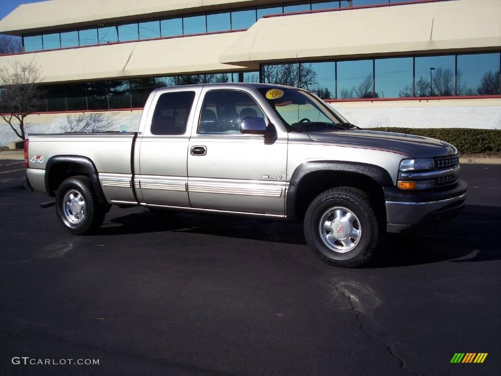 2000 Silverado 1500 LS Extended Cab 4x4 - Light Pewter Metallic / Graphite photo #13