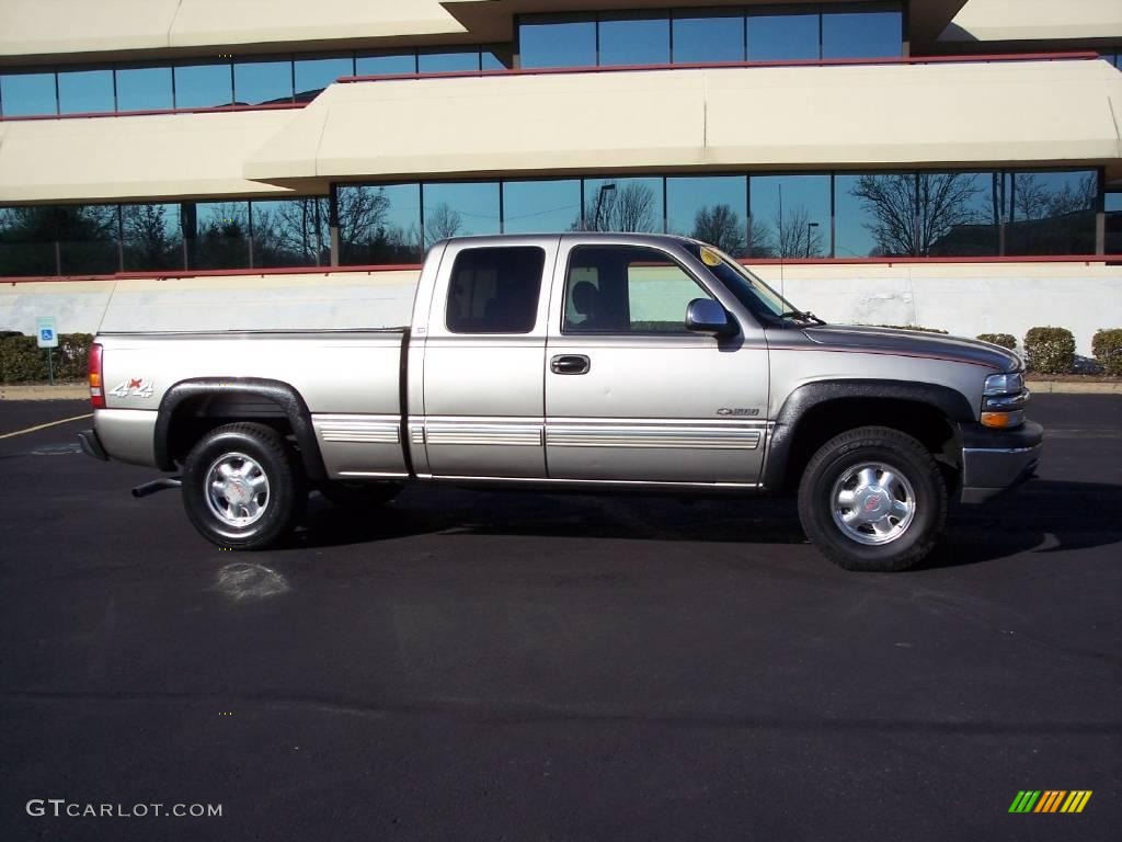 2000 Silverado 1500 LS Extended Cab 4x4 - Light Pewter Metallic / Graphite photo #14