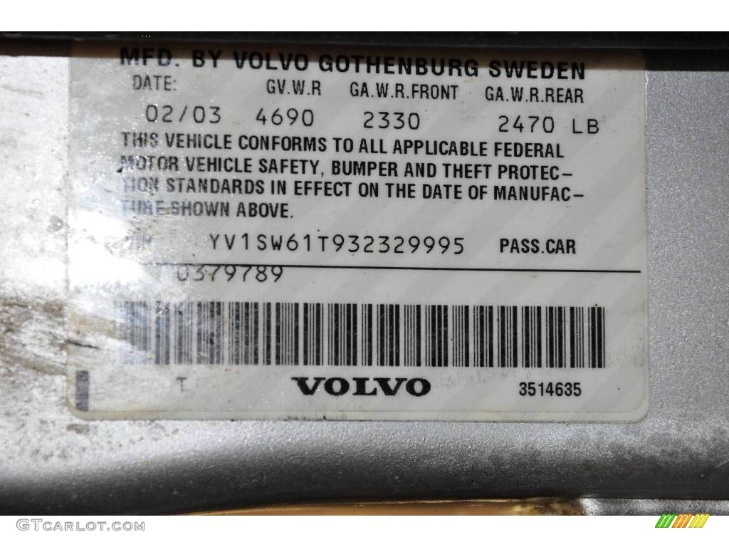 2003 V70 2.4 - Mystic Silver Metallic / Taupe photo #10