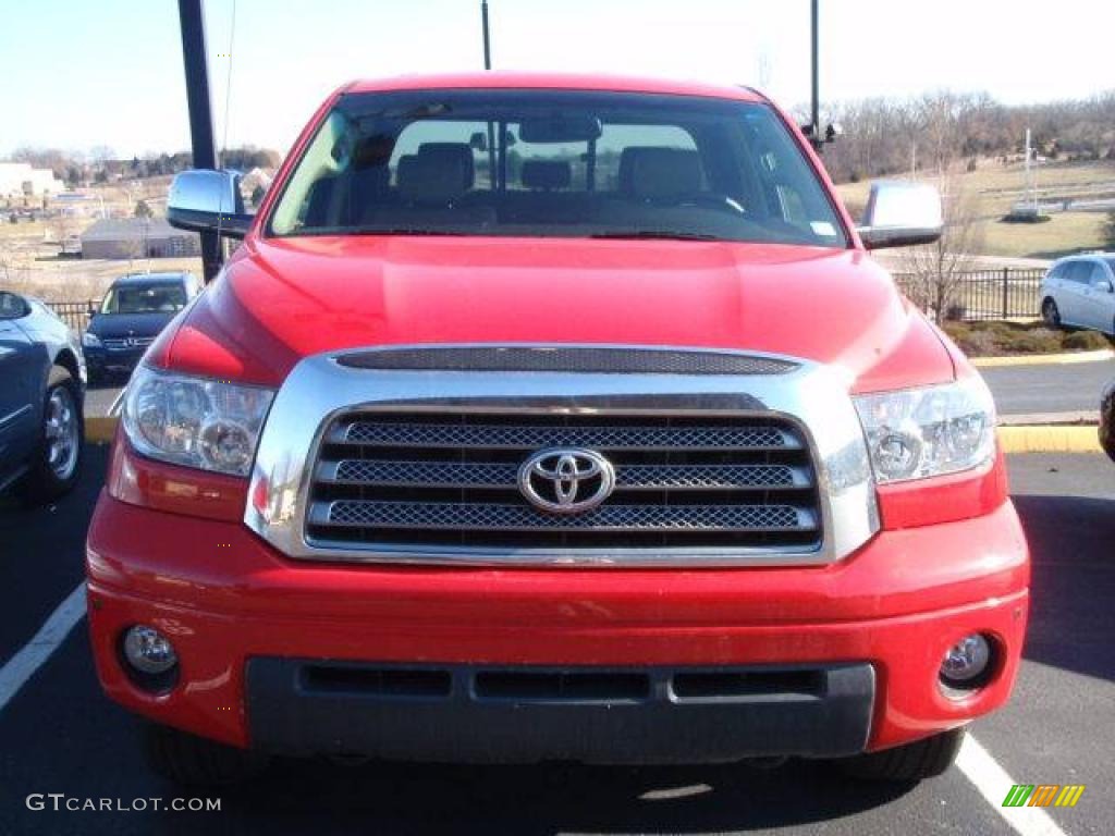 2008 Tundra Limited Double Cab 4x4 - Radiant Red / Beige photo #2