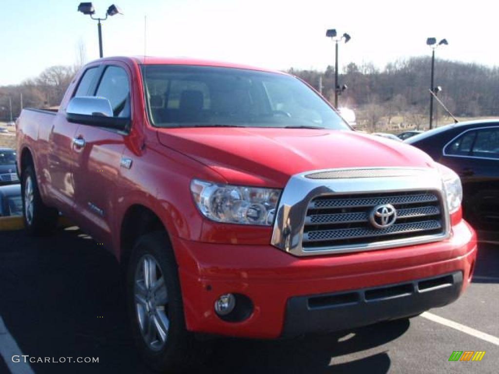 2008 Tundra Limited Double Cab 4x4 - Radiant Red / Beige photo #3