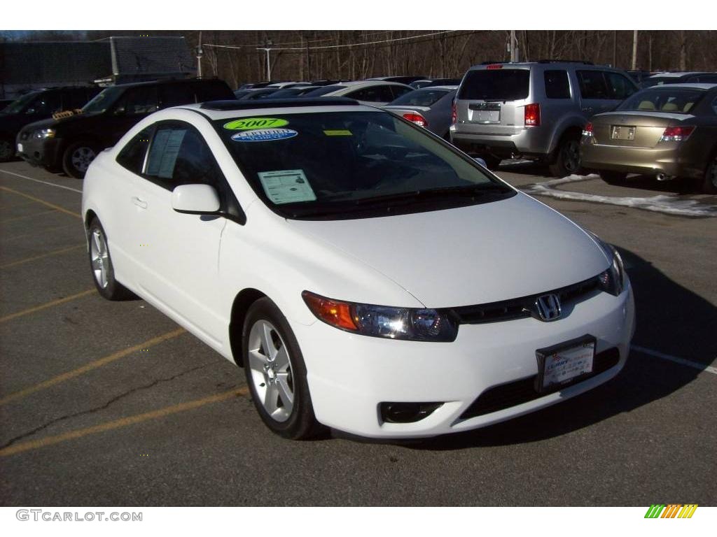 2007 Civic EX Coupe - Taffeta White / Ivory photo #1