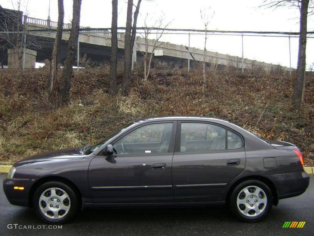 2002 Elantra GLS Sedan - Midnight Gray / Dark Gray photo #2