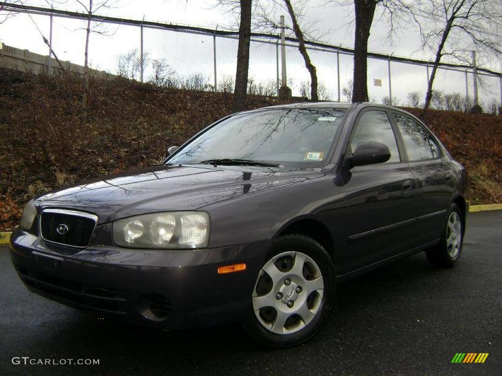 2002 Elantra GLS Sedan - Midnight Gray / Dark Gray photo #3