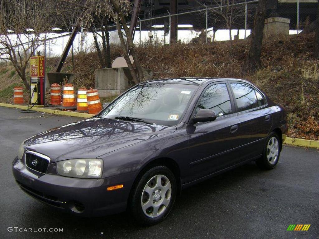 2002 Elantra GLS Sedan - Midnight Gray / Dark Gray photo #4