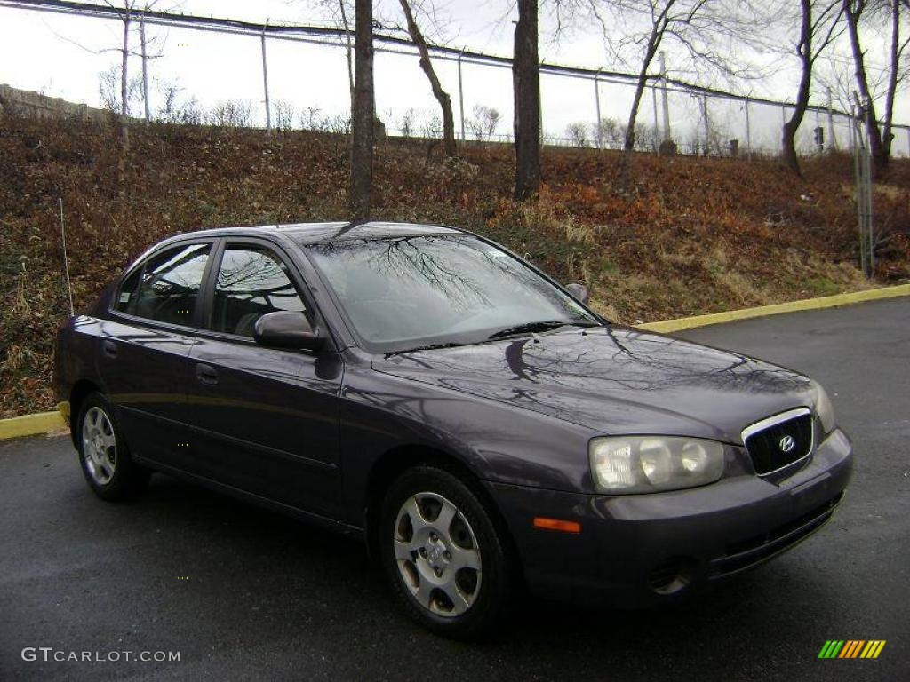 2002 Elantra GLS Sedan - Midnight Gray / Dark Gray photo #6