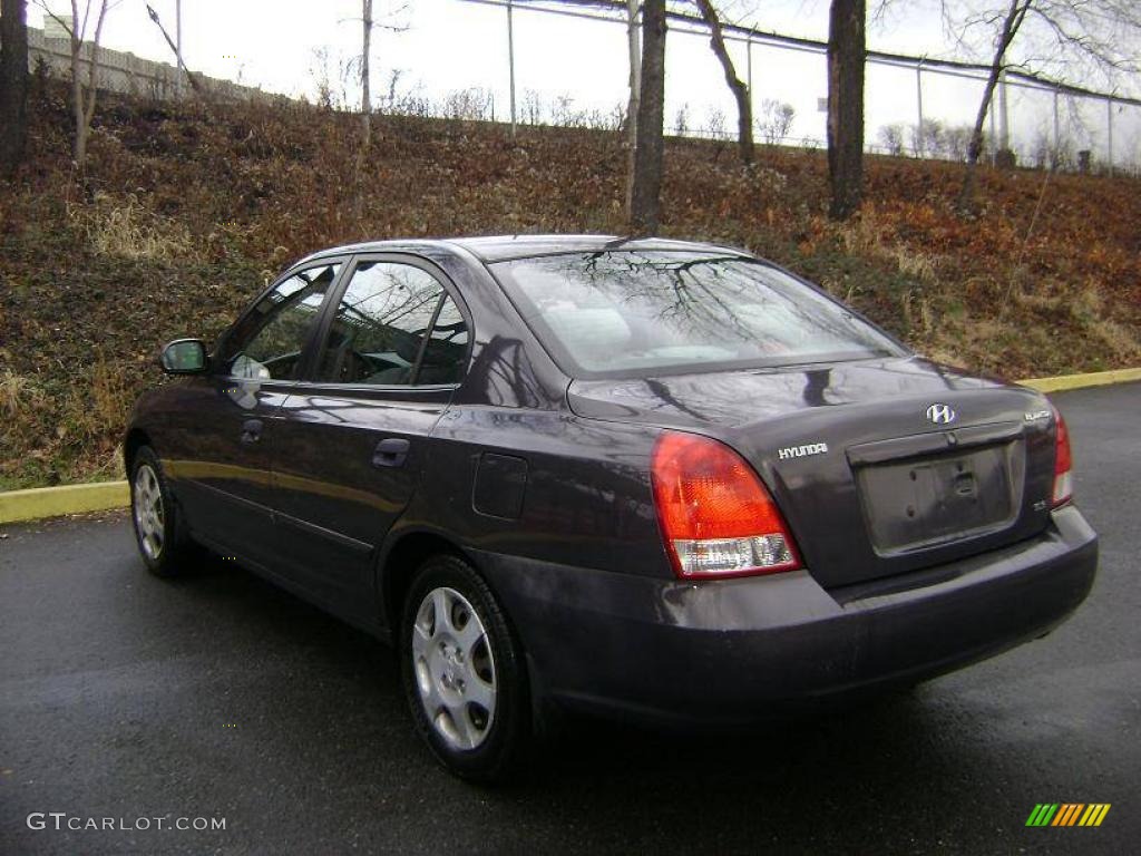 2002 Elantra GLS Sedan - Midnight Gray / Dark Gray photo #8