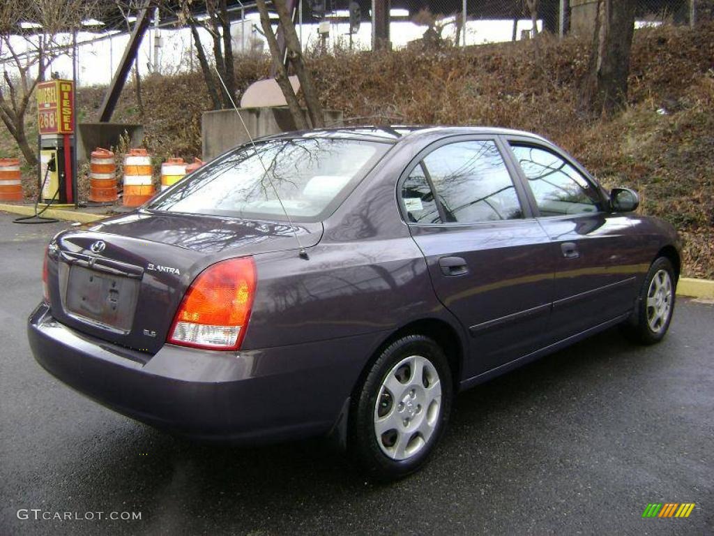 2002 Elantra GLS Sedan - Midnight Gray / Dark Gray photo #10