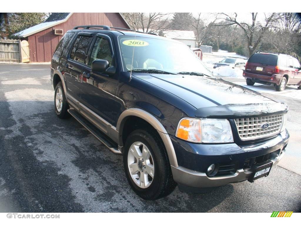 2003 Explorer Eddie Bauer 4x4 - True Blue Metallic / Medium Parchment Beige photo #8