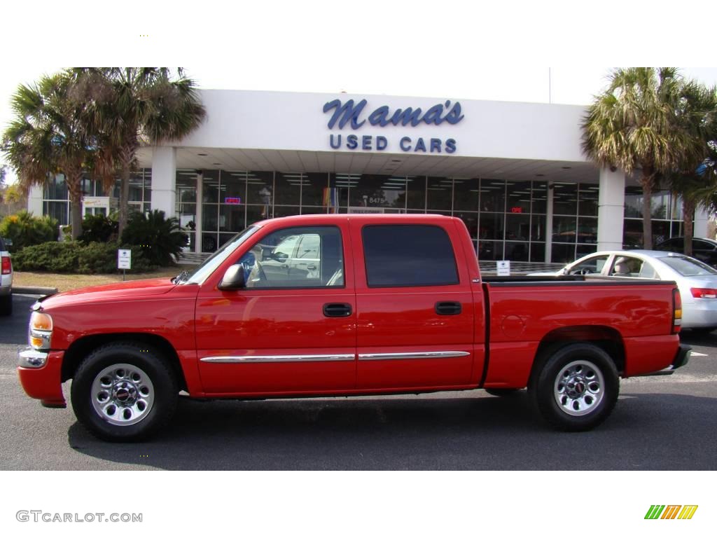 2006 Sierra 1500 SL Crew Cab - Fire Red / Pewter photo #2