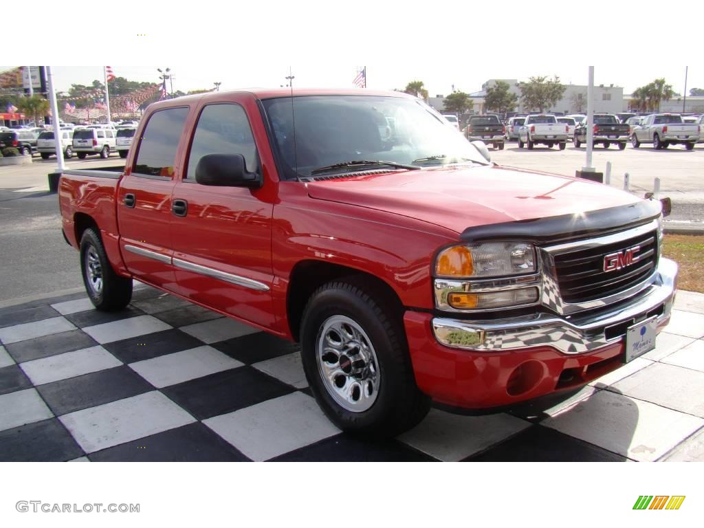 2006 Sierra 1500 SL Crew Cab - Fire Red / Pewter photo #6