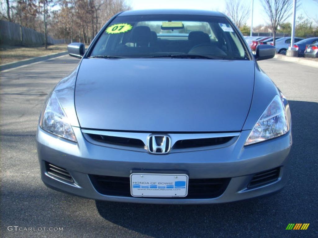 2007 Accord SE V6 Sedan - Cool Blue Metallic / Gray photo #8