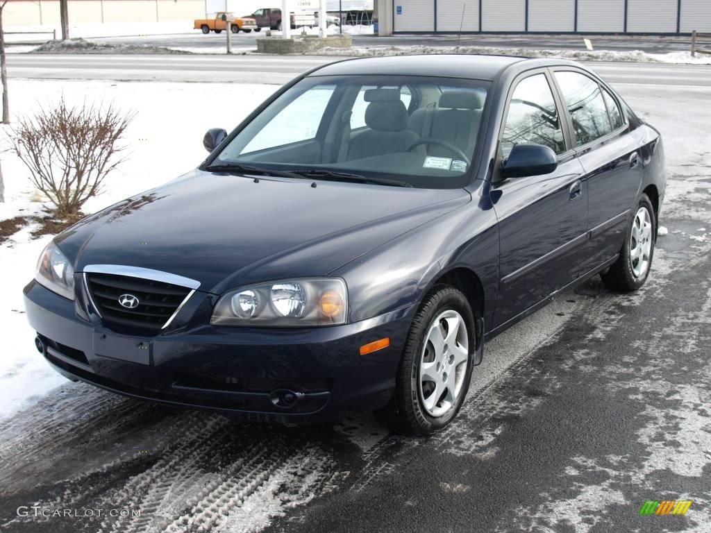 2006 Elantra GLS Sedan - Moonlit Dark Blue / Beige photo #2