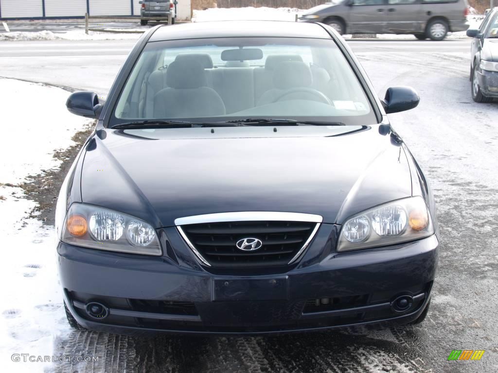 2006 Elantra GLS Sedan - Moonlit Dark Blue / Beige photo #3
