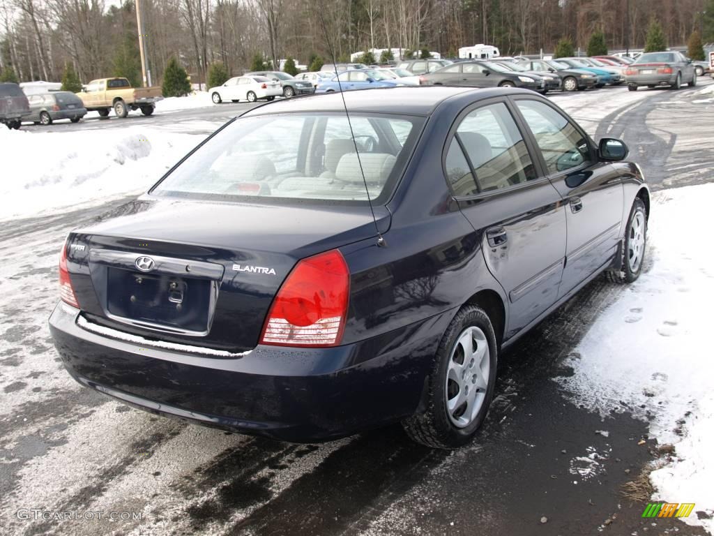 2006 Elantra GLS Sedan - Moonlit Dark Blue / Beige photo #4