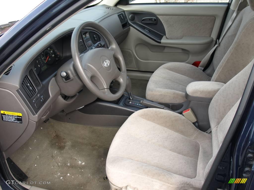 2006 Elantra GLS Sedan - Moonlit Dark Blue / Beige photo #7