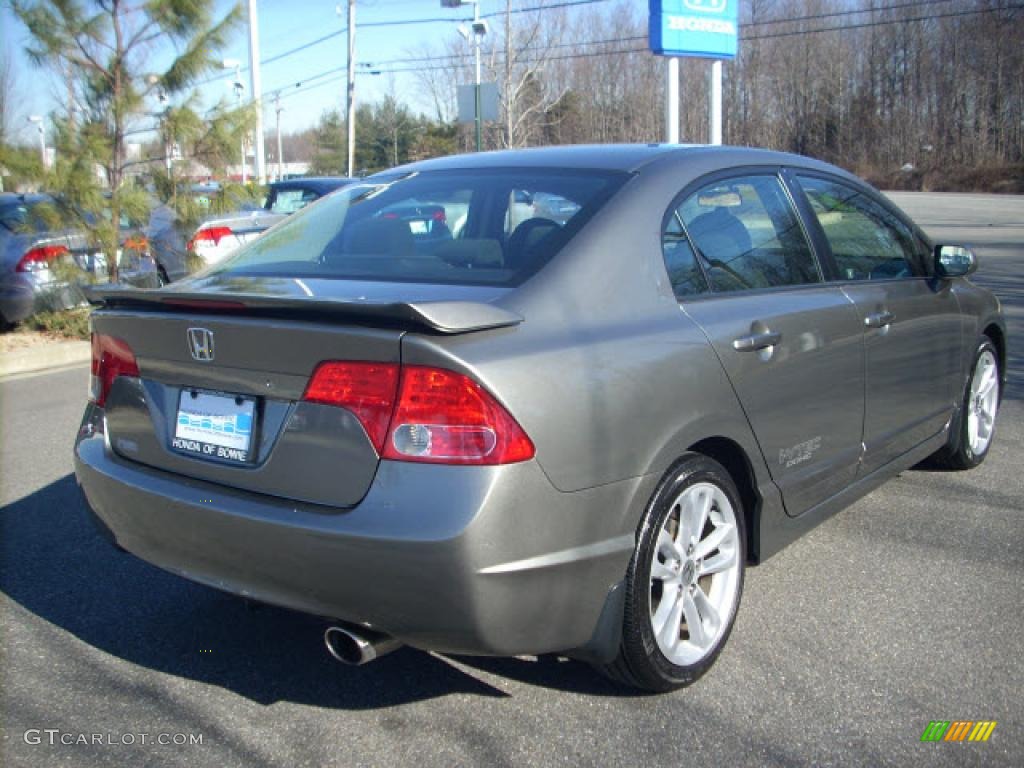 2007 Civic Si Sedan - Galaxy Gray Metallic / Black photo #3