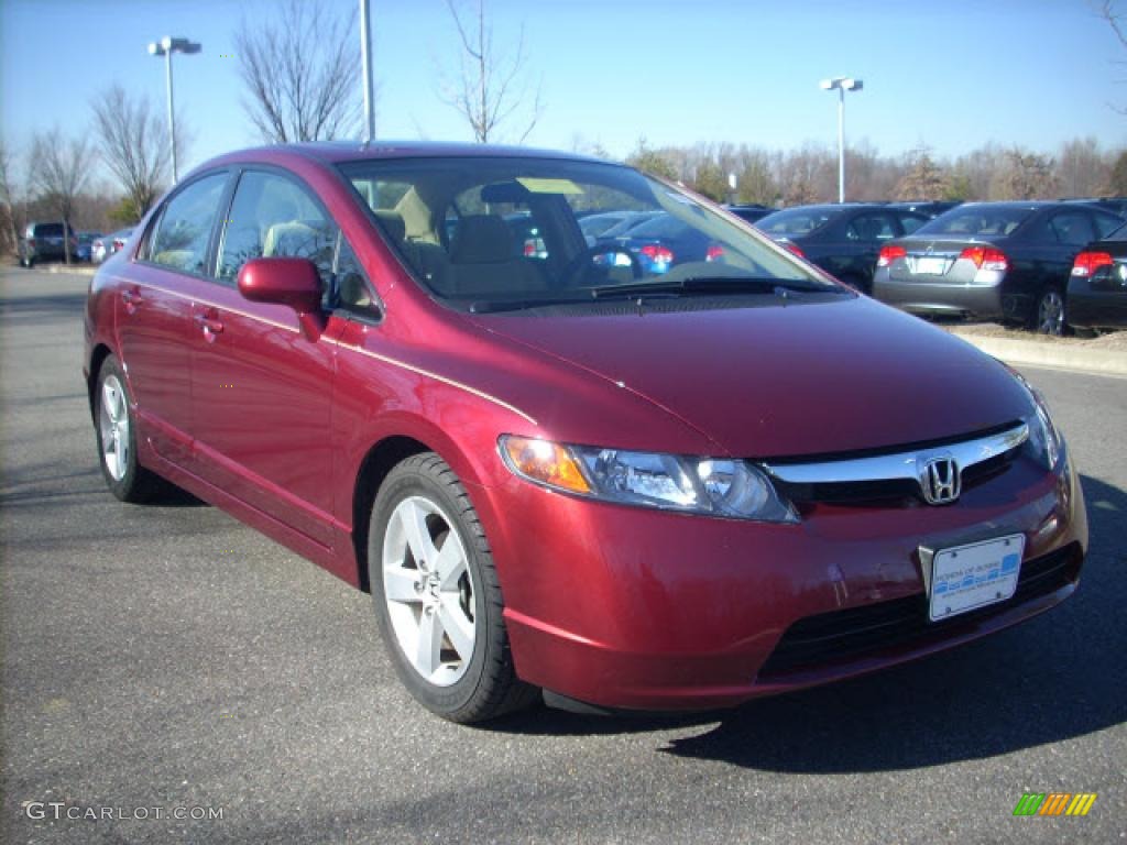 2007 Civic EX Sedan - Tango Red Pearl / Ivory photo #1
