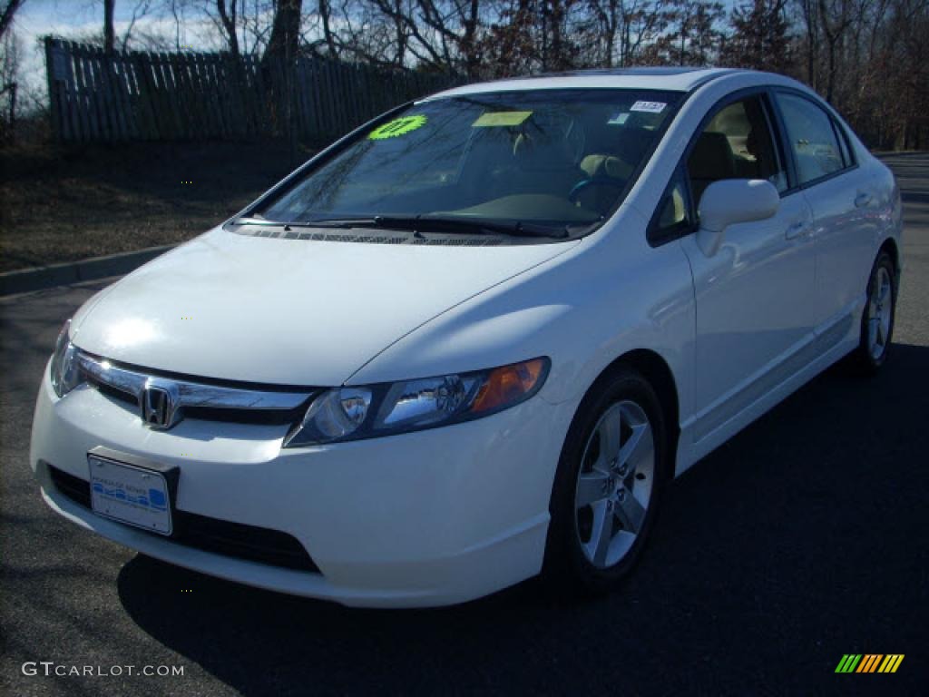 2007 Civic EX Sedan - Taffeta White / Ivory photo #7