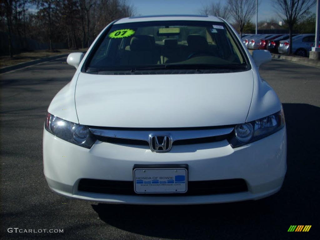 2007 Civic EX Sedan - Taffeta White / Ivory photo #8