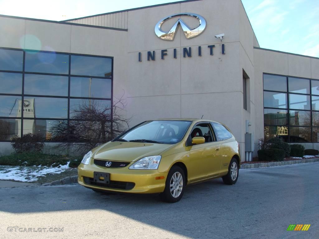2002 Civic Si Hatchback - Yellow Pearl Metallic / Black photo #1