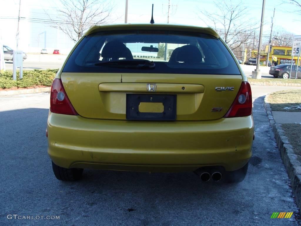2002 Civic Si Hatchback - Yellow Pearl Metallic / Black photo #6