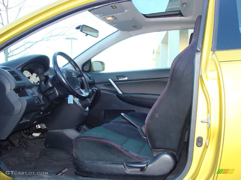 2002 Civic Si Hatchback - Yellow Pearl Metallic / Black photo #8