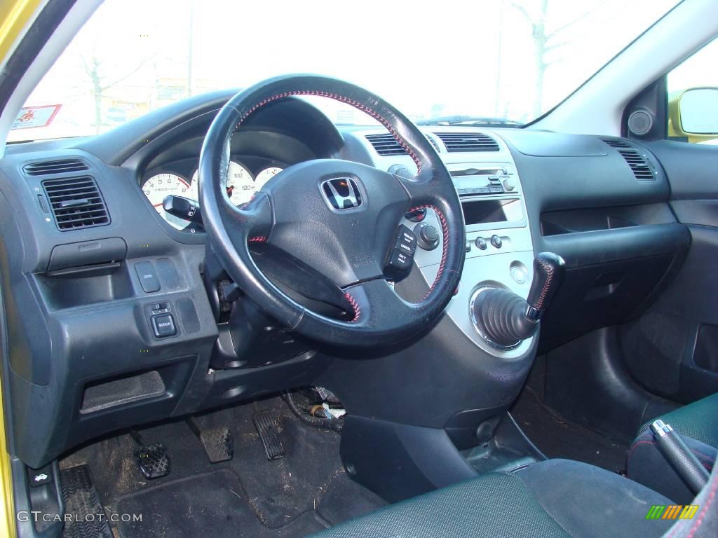 2002 Civic Si Hatchback - Yellow Pearl Metallic / Black photo #11