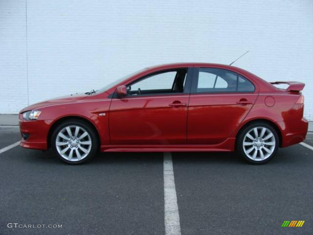 2008 Lancer GTS - Rally Red Pearl / Black photo #3