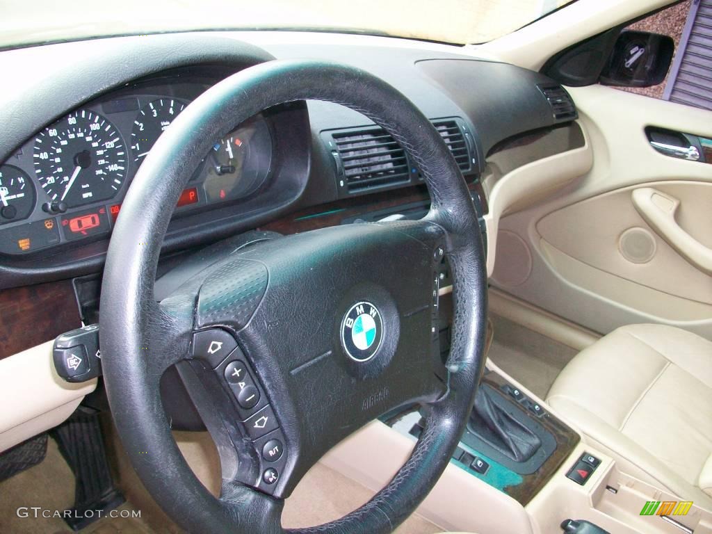 2001 3 Series 325i Sedan - Jet Black / Beige photo #12