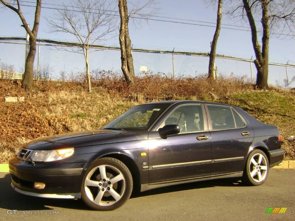 2000 9-5 SE V6t Sedan - Midnight Blue Metallic / Warm Beige photo #1