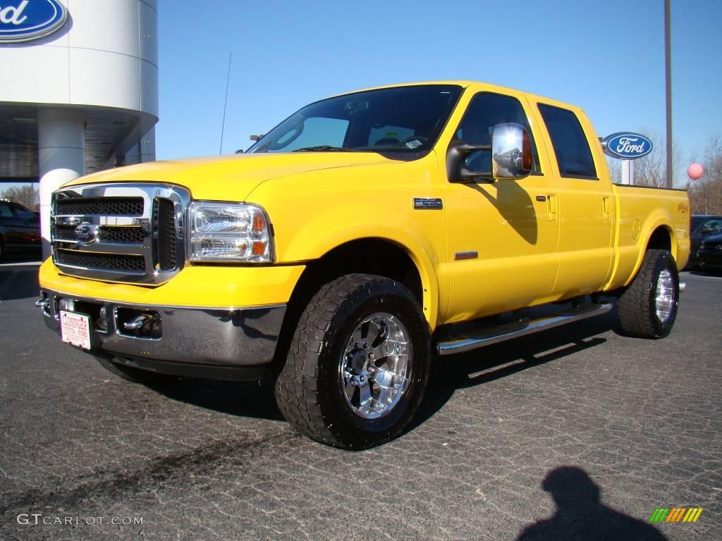 2006 F250 Super Duty Amarillo Special Edition Crew Cab 4x4 - Screaming Yellow / Black photo #6