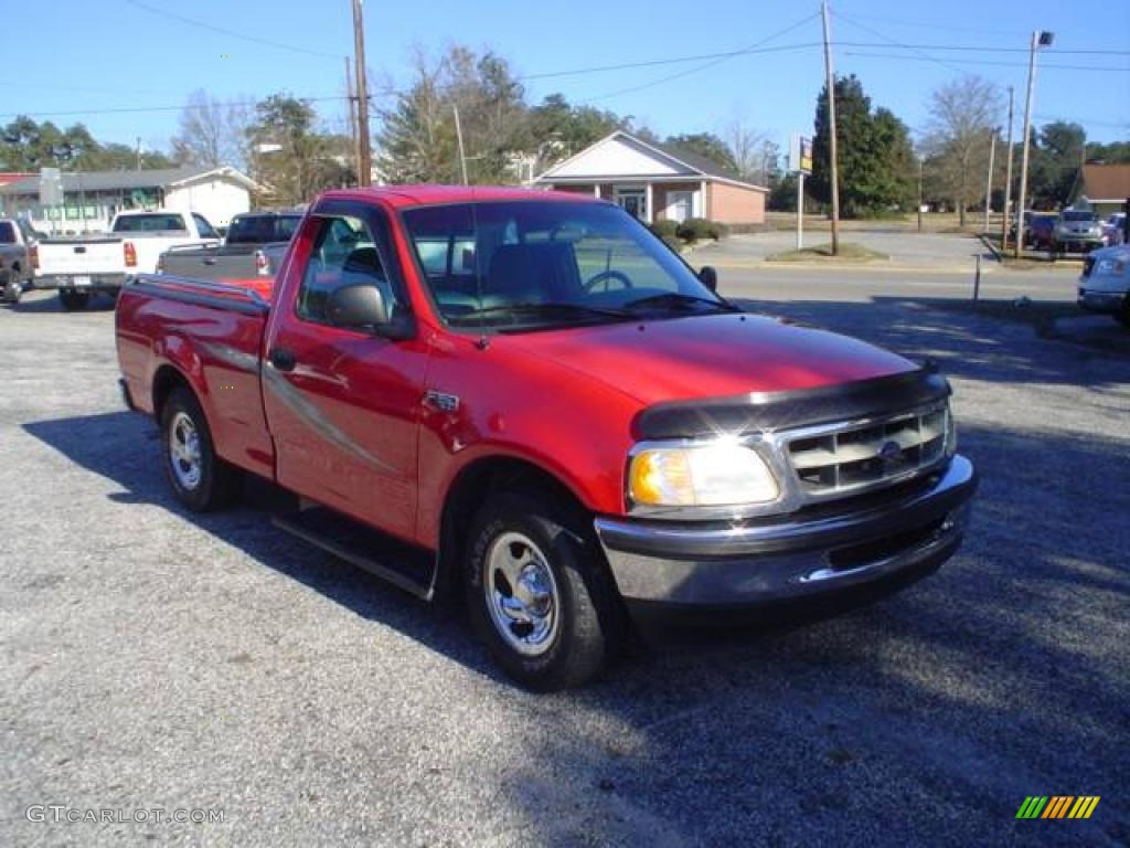 1998 F150 XL Regular Cab - Bright Red / Medium Graphite photo #3