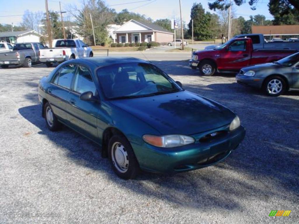 1997 Escort Sedan - Pacific Green Metallic / Gray photo #3