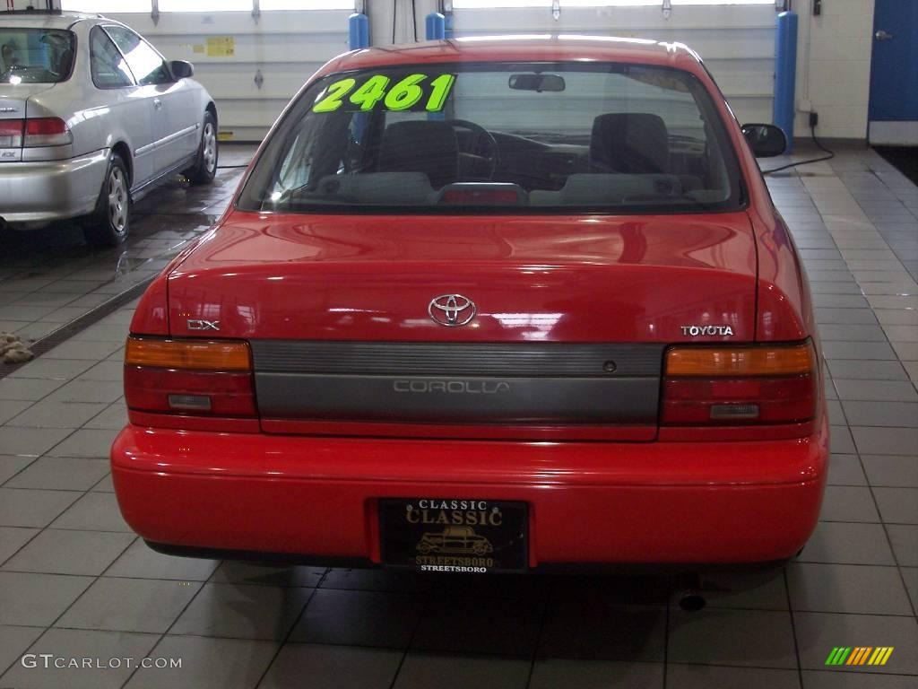 1994 Corolla DX - Super Red / Gray photo #6