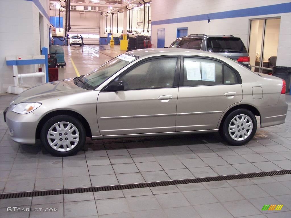 2005 Civic LX Sedan - Magnesium Metallic / Ivory photo #4