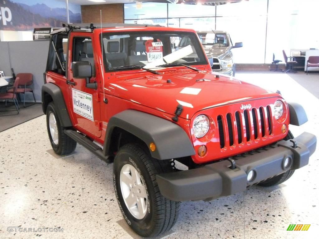 2010 Wrangler Sport 4x4 - Flame Red / Dark Slate Gray/Medium Slate Gray photo #5