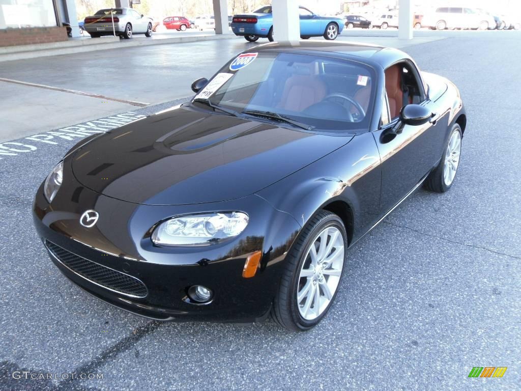2008 MX-5 Miata Grand Touring Hardtop Roadster - Brilliant Black / Saddle Brown photo #1